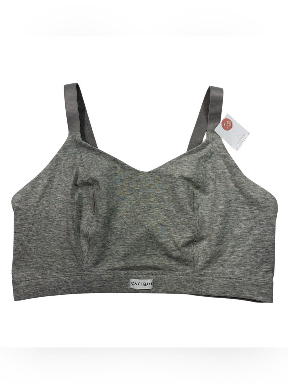 Cacique Lane Bryant Gray Cotton Fabric Unlined Wireless Bralette Lounge NWT 18